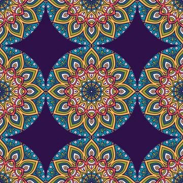 Ethnic floral seamless pattern Stock Illustration