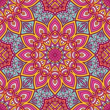 Ethnic floral seamless pattern Stock Illustration