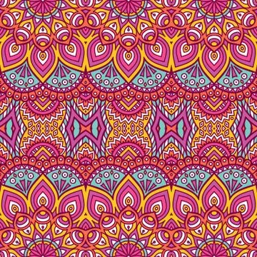 Ethnic floral seamless pattern Stock Illustration