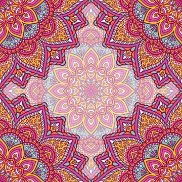 Ethnic floral seamless pattern Stock Illustration