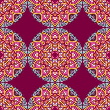 Ethnic floral seamless pattern Stock Illustration