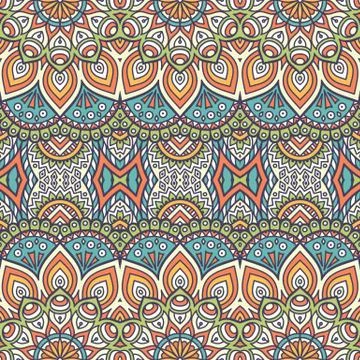 Ethnic floral seamless pattern Stock Illustration