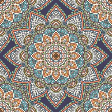 Ethnic floral seamless pattern Stock Illustration