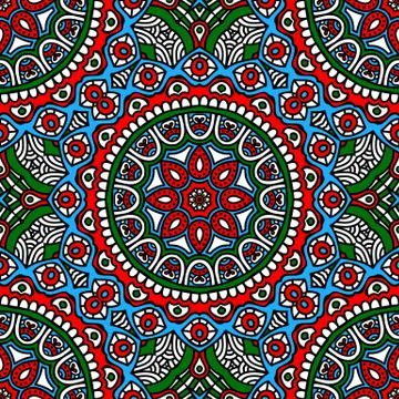 Ethnic floral seamless pattern Stock Illustration