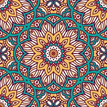Ethnic floral seamless pattern Stock Illustration