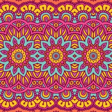 Ethnic floral seamless pattern Stock-Illustration