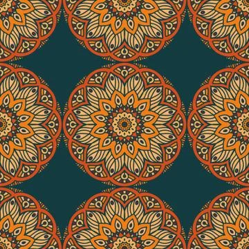 Ethnic floral seamless pattern Stock Illustration
