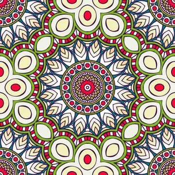 Ethnic floral seamless pattern Stock Illustration