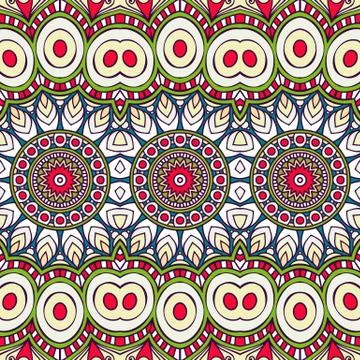 Ethnic floral seamless pattern Stock Illustration
