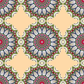 Ethnic floral seamless pattern Stock Illustration