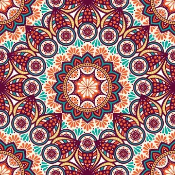 Ethnic floral seamless pattern Stock-Illustration