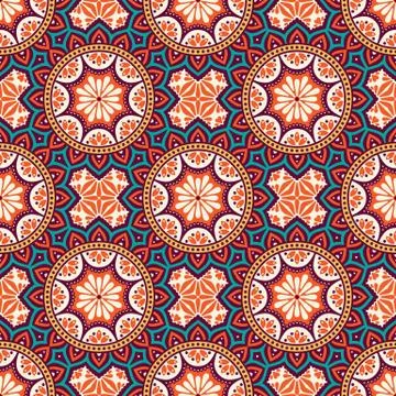 Ethnic floral seamless pattern Stock Illustration