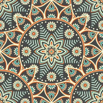 Ethnic floral seamless pattern 스톡 일러스트