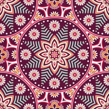 Ethnic floral seamless pattern Stock Illustration