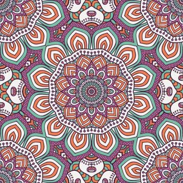Ethnic floral seamless pattern Stock Illustration