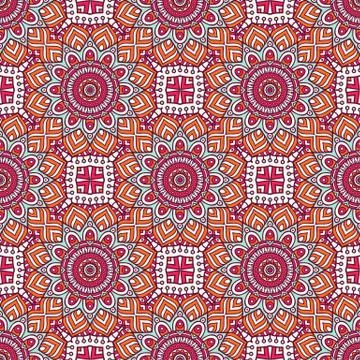 Ethnic floral seamless pattern Stock Illustration