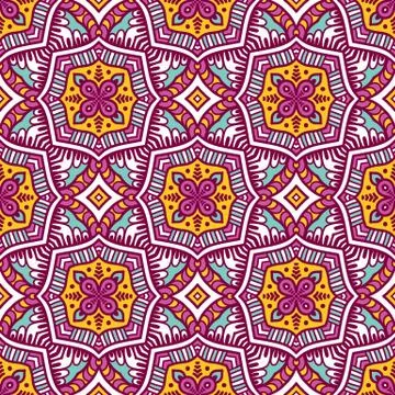 Ethnic floral seamless pattern Stock Illustration