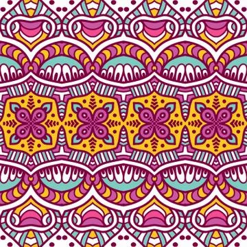 Ethnic floral seamless pattern Stock Illustration