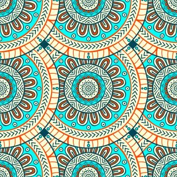 Ethnic floral seamless pattern Stock Illustration
