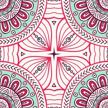 Ethnic floral seamless pattern Stock Illustration