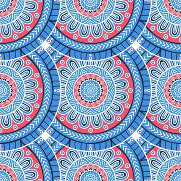 Ethnic floral seamless pattern Stock Illustration