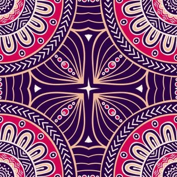 Ethnic floral seamless pattern Stock Illustration