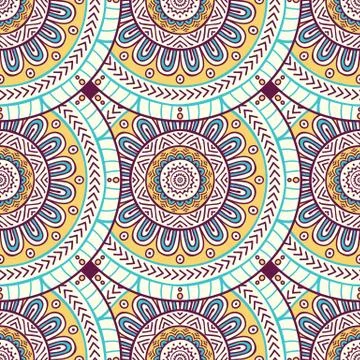 Ethnic floral seamless pattern Stock Illustration