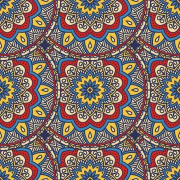 Ethnic floral seamless pattern Stock Illustration