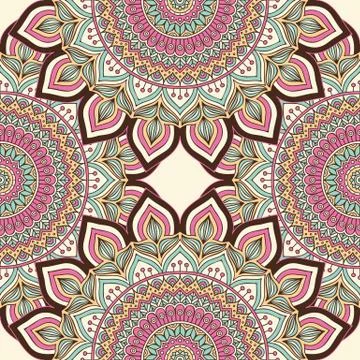 Ethnic floral seamless pattern Stock Illustration
