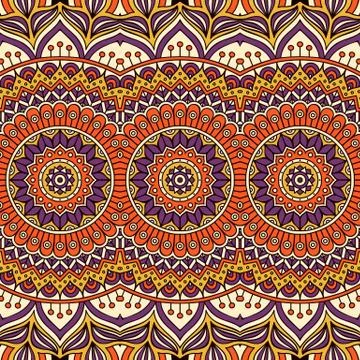 Ethnic floral seamless pattern Stock Illustration