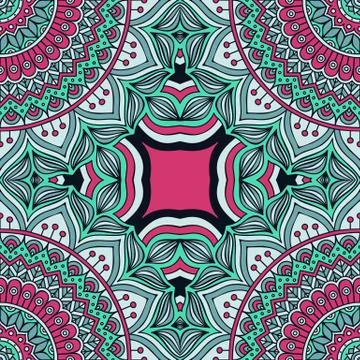 Ethnic floral seamless pattern Stock Illustration