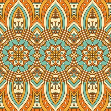 Ethnic floral seamless pattern 스톡 일러스트