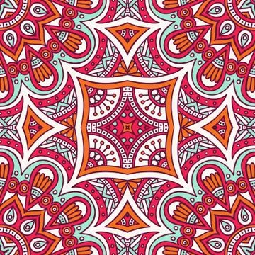 Ethnic floral seamless pattern Stock Illustration