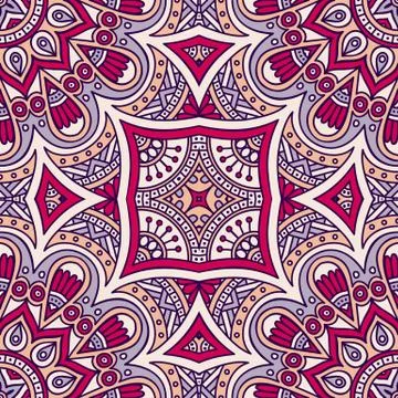 Ethnic floral seamless pattern Stock Illustration