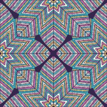 Ethnic floral seamless pattern Stock Illustration