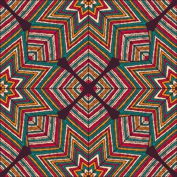 Ethnic floral seamless pattern Stock Illustration