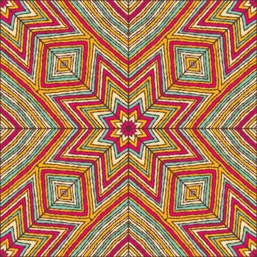 Ethnic floral seamless pattern Stock Illustration