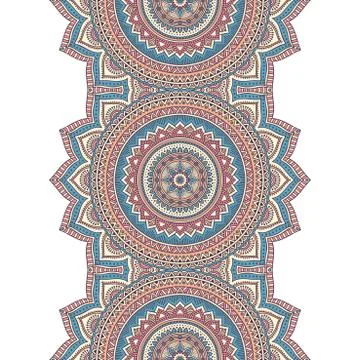 Ethnic floral seamless pattern Stock Illustration