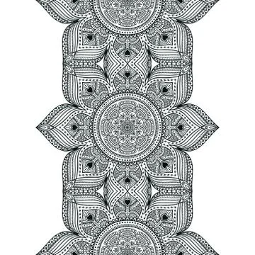 Ethnic floral seamless pattern Stock Illustration
