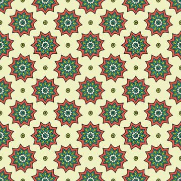 Ethnic floral seamless pattern Stock Illustration