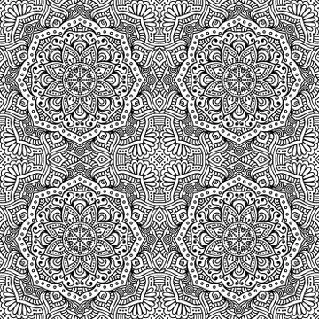 Ethnic floral seamless pattern Stock Illustration
