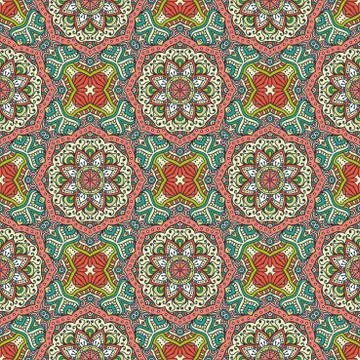 Ethnic floral seamless pattern Stock Illustration