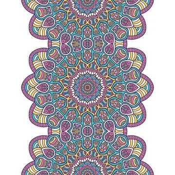 Ethnic floral seamless pattern Stock Illustration