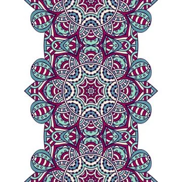 Ethnic floral seamless pattern Stock Illustration