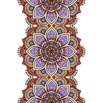 Ethnic floral seamless pattern Stock Illustration