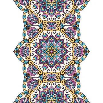 Ethnic floral seamless pattern Stock Illustration