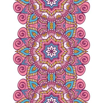 Ethnic floral seamless pattern Stock Illustration