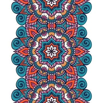 Ethnic floral seamless pattern Stock Illustration