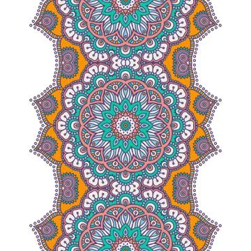 Ethnic floral seamless pattern Stock Illustration