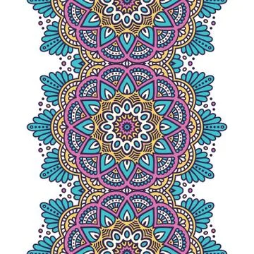 Ethnic floral seamless pattern Stock Illustration